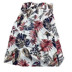 NEW with tags SCARLET ROOS Paris Mini Dress Strapless Tropical Palm Print Medium